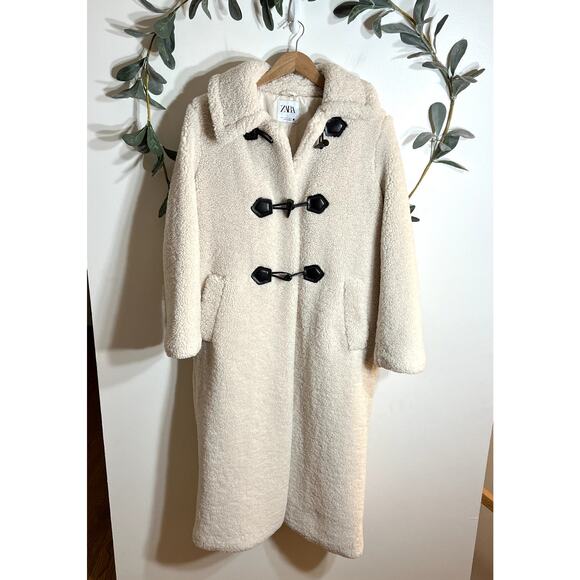 Zara Jackets & Blazers - Zara Cream Long Teddy Coat